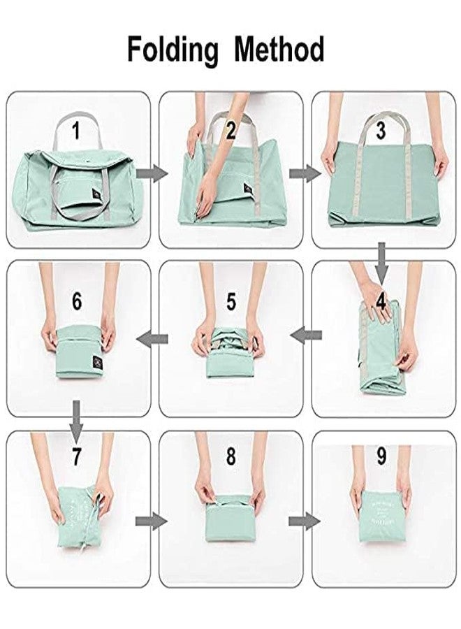 GLOWICK حقيبة سفر قابلة للطي من GLOWICK - خفيفة الوزن وواسعة، حقيبة سفر مقاومة للماء، حقيبة تسوق خفيفة الوزن، حقيبة سفر لعطلة نهاية الأسبوع، حقيبة سفر لليلة واحدة للنساء والفتيات (قطعة واحدة) - Image 2